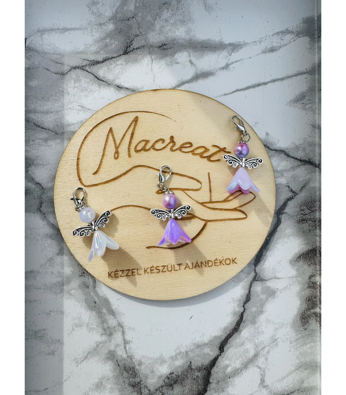 Angyalkás mini kulcstartó