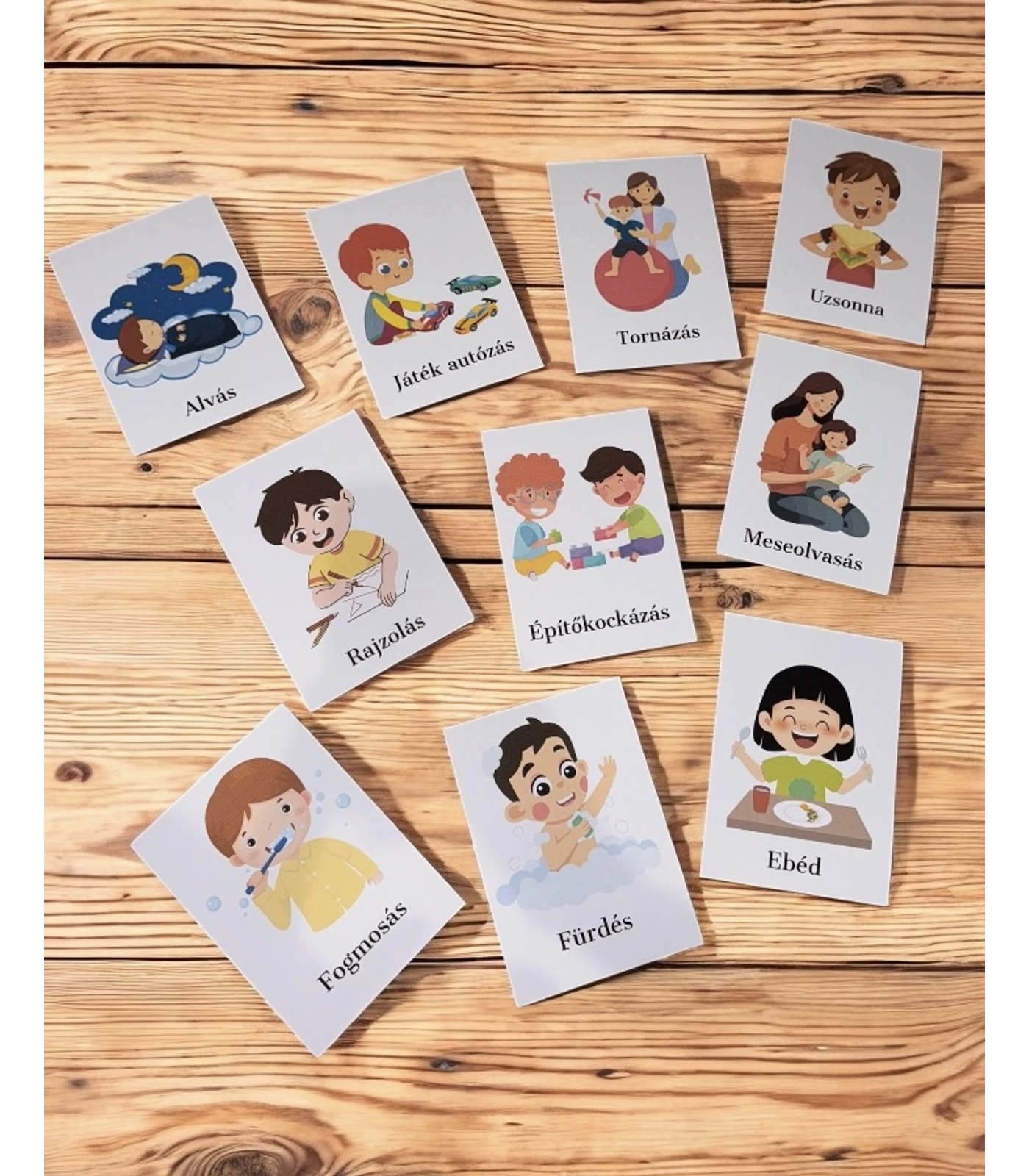 Napi rutinkártya gyerekeknek mágnessel – játékos napirend tanulás könnyedén