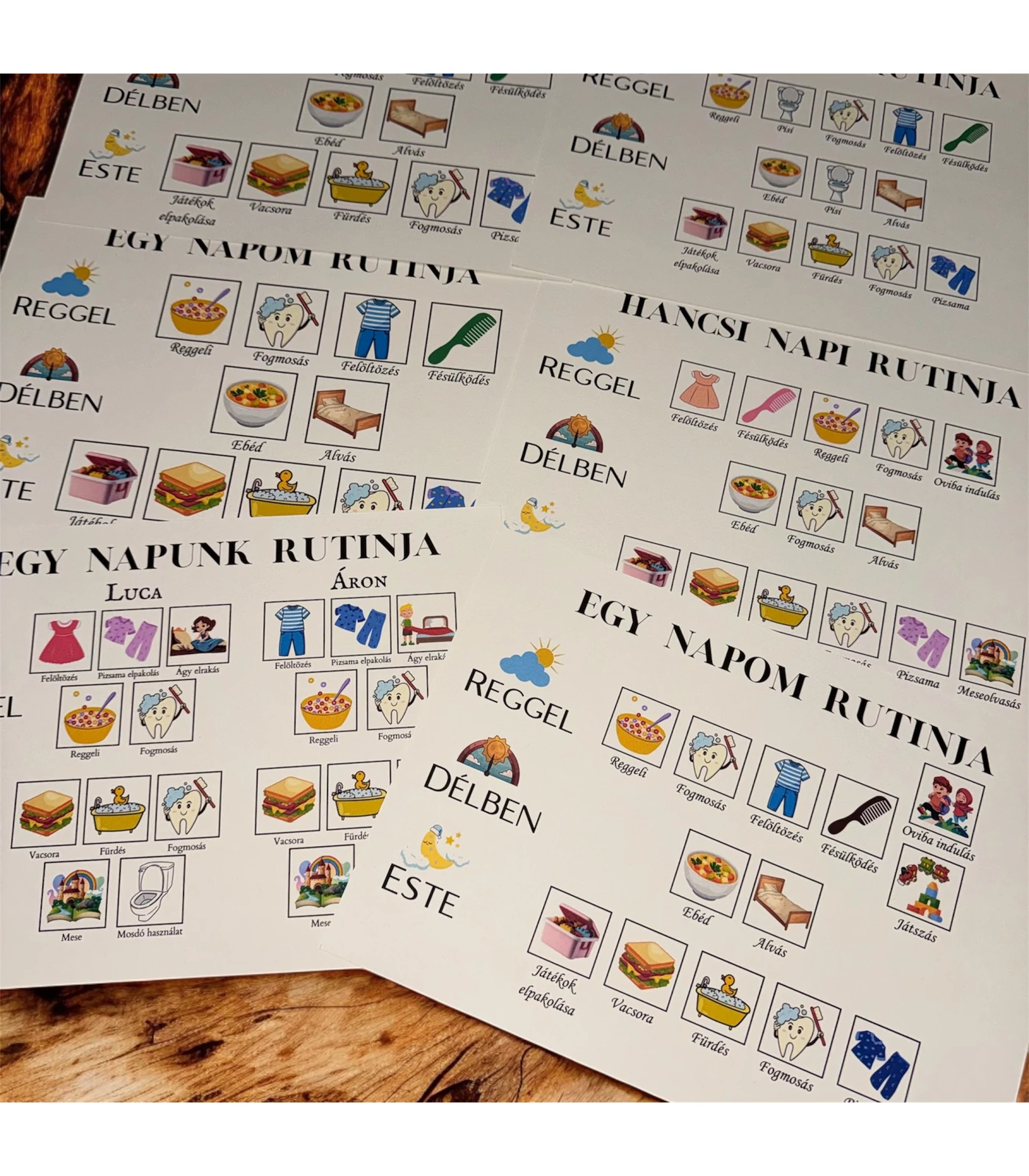 Mágneses napi rutin tábla