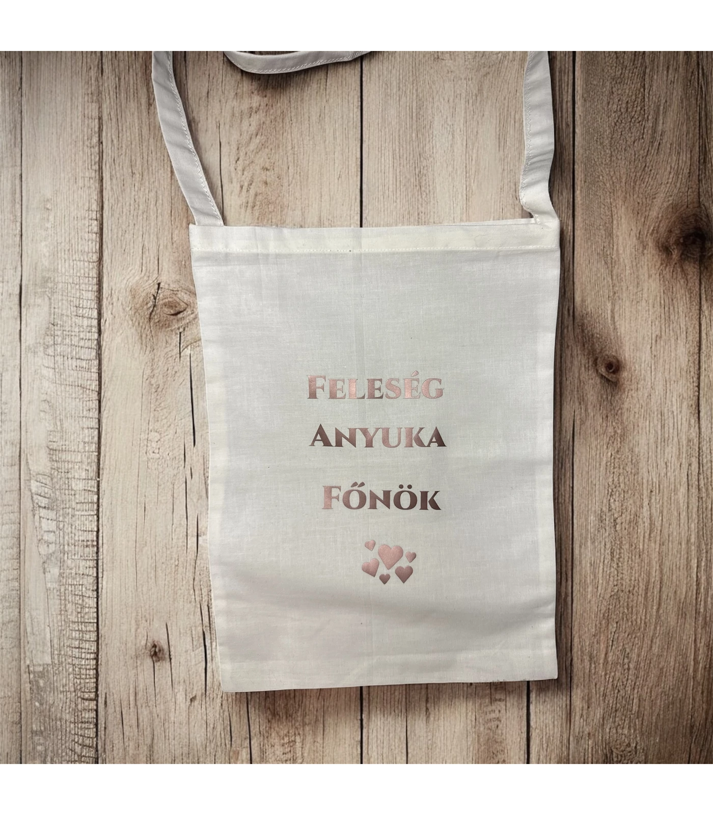 Pamutvászon szatyor egyedi vinyl felirattal