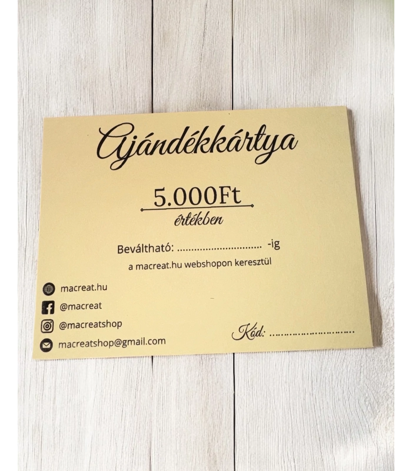 Ajándékutalvány - 5 000Ft