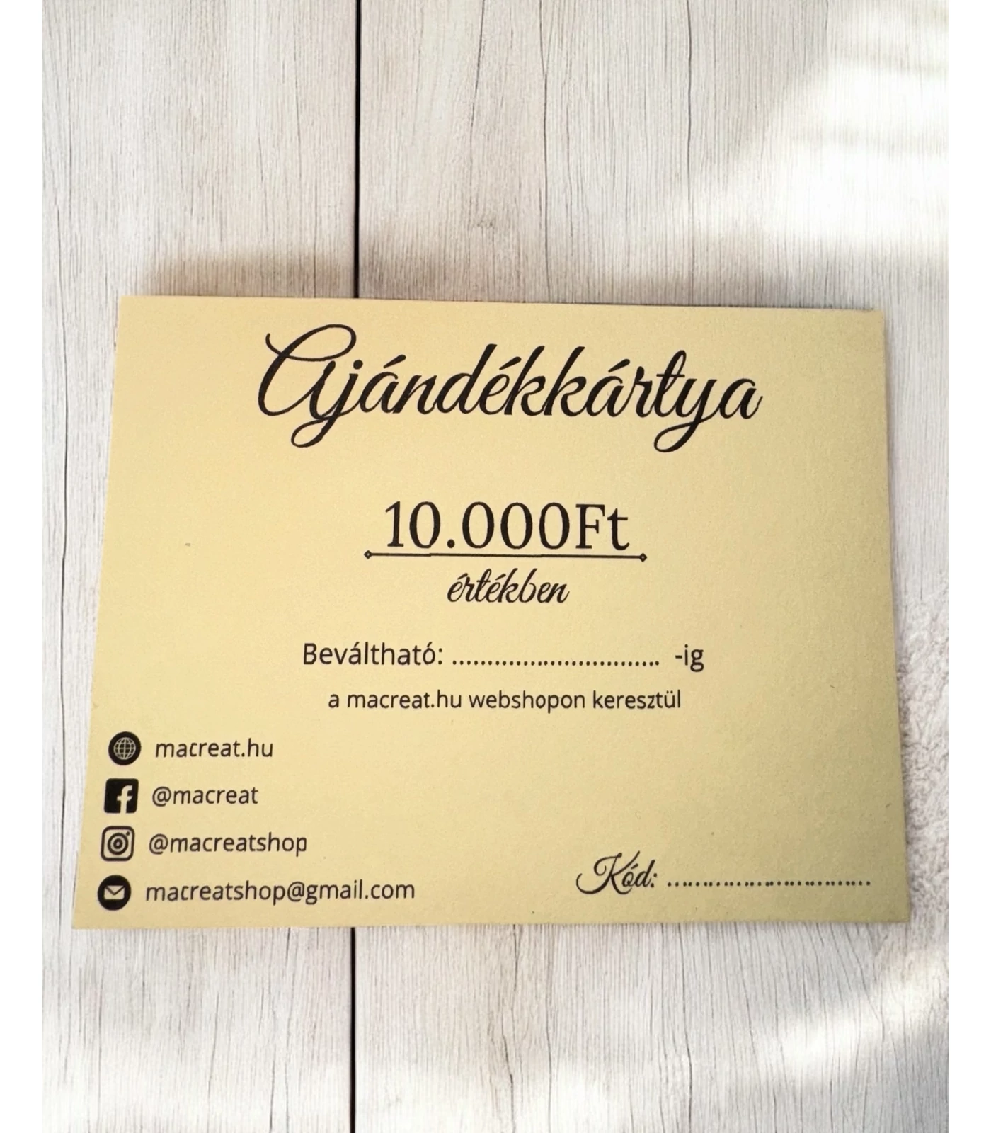 Ajándékutalvány - 10 000Ft