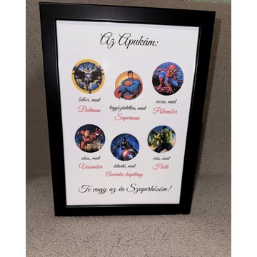 Szuperhősös Apák napi falikép – „Az Apukám” személyre szabható ajándék