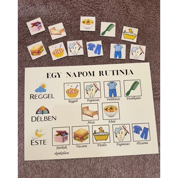 Mágneses napi rutin tábla
