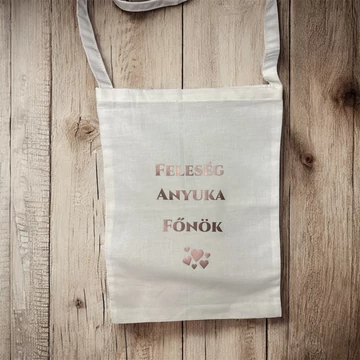 Pamutvászon szatyor egyedi vinyl felirattal