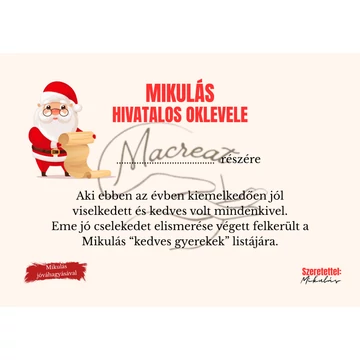 Mikulás oklevél 