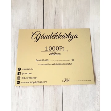 Ajándékutalvány - 1 000Ft
